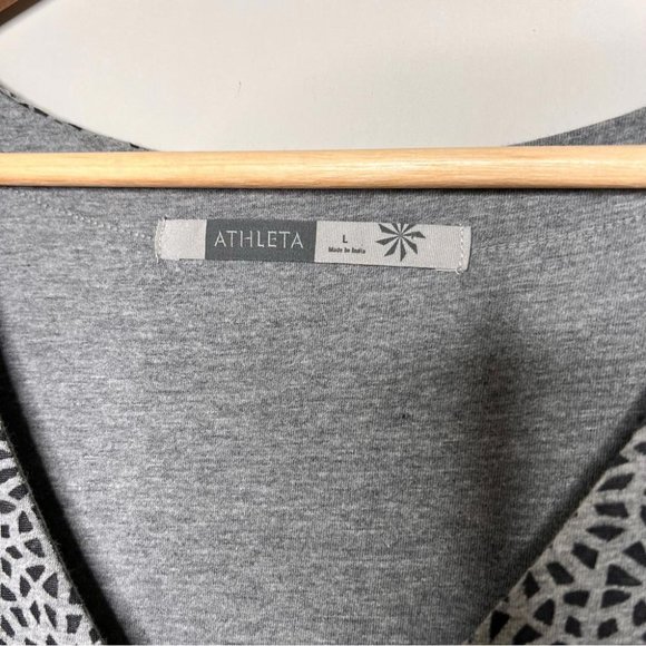 Athleta Womens Size Large Grey Dhara Paisley Double Layer Burnout Dress Casual - Picture 5 of 8